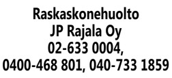 Raskaskonehuolto JP Rajala Oy logo